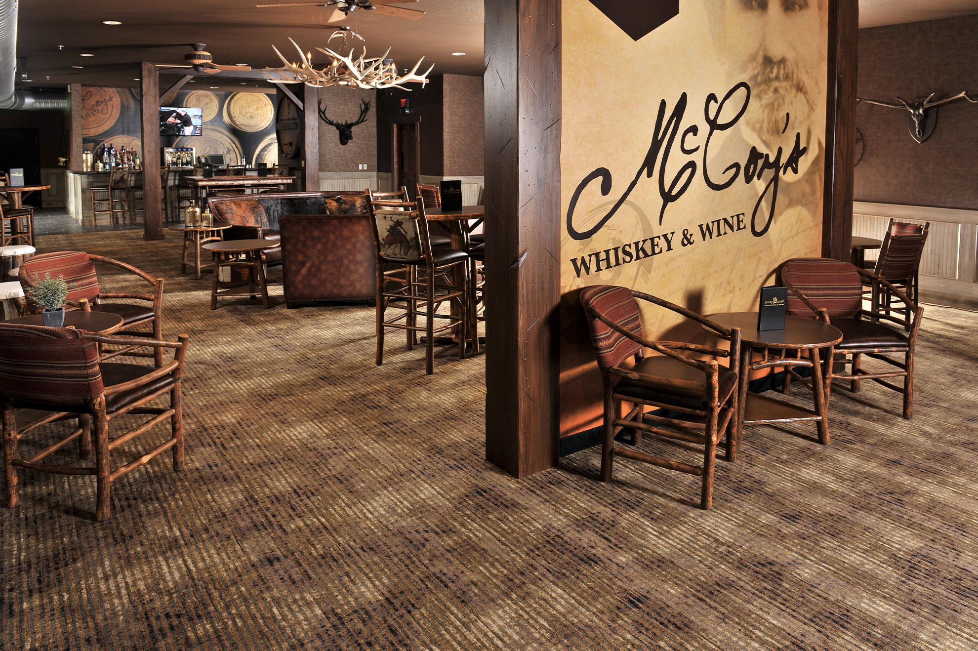 Modern hotel kansas city bar with rustic accents, Independence Missouri