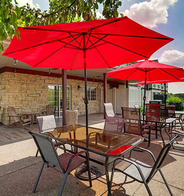 Galena Illinois Hotels - Patio with chairs and scenic view