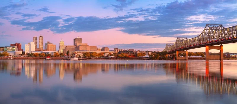 The Peoria, IL riverfront district