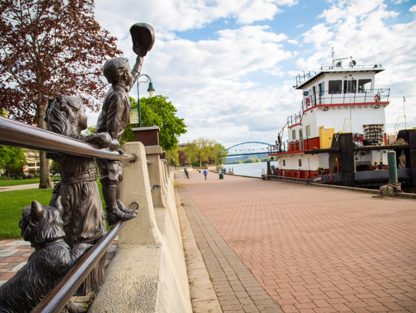 Riverside Park along the Mississippi River in La Crosse