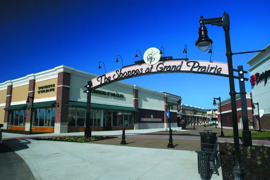 A storefront at The Shoppes at Grand Prairie